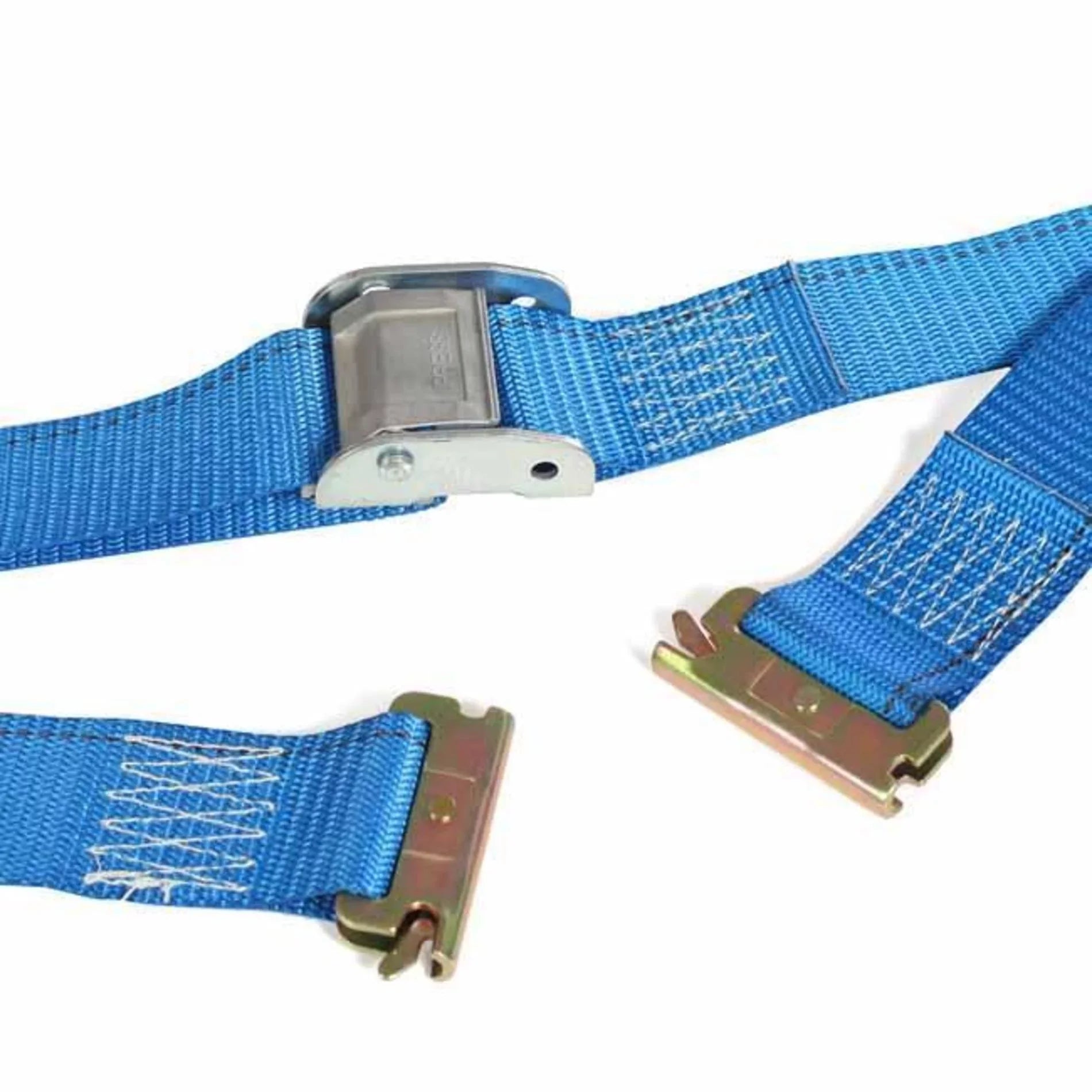 " 2"" x 20'  Track Cam Straps, Durable Cam Buckle Strap Cargo TieDowns, Heavy Duty Blue Polyester Tie-Downs, ETrack Spring Fittings, Tie Down Motorcycles, Trailer Loads, by  Cargo Mall"