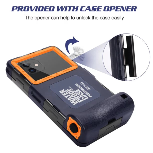 UrbanX Professional [15m/50ft] Swimming Diving Surfing Snorkeling Photo Video Waterproof Protective Case Underwater Housing for Cat  And all Phones Up to 6.9 Inch  with Lanyard