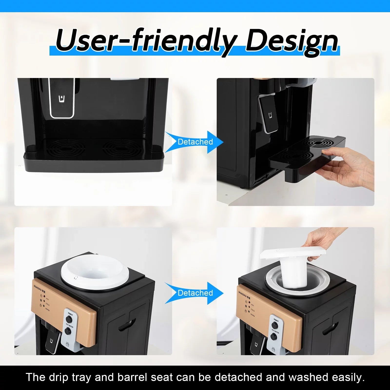 Oukaning Water Dispenser 110V 5 Gallon Top Loading Hot & Cold Water Home Office