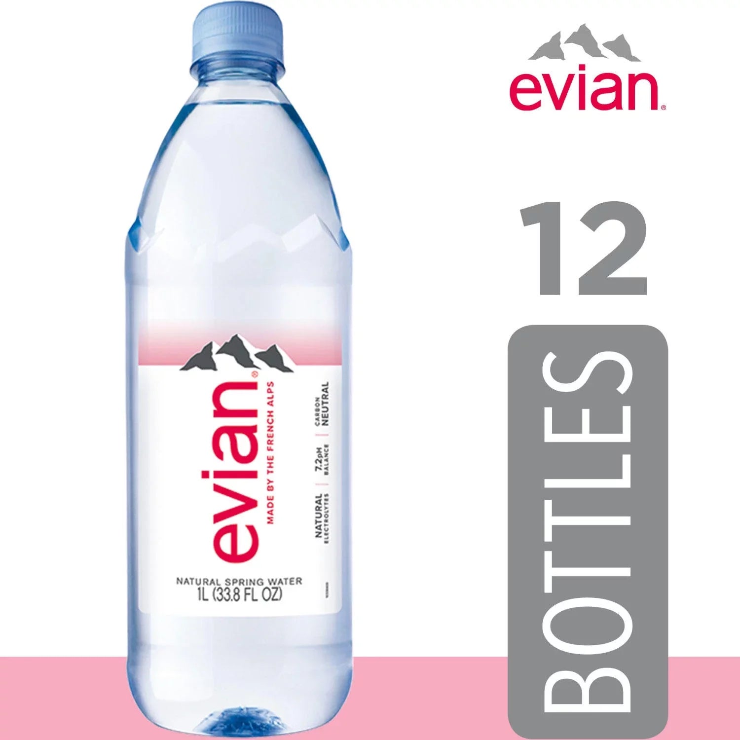 Evian Natural Spring Water 1 , 12 pk.