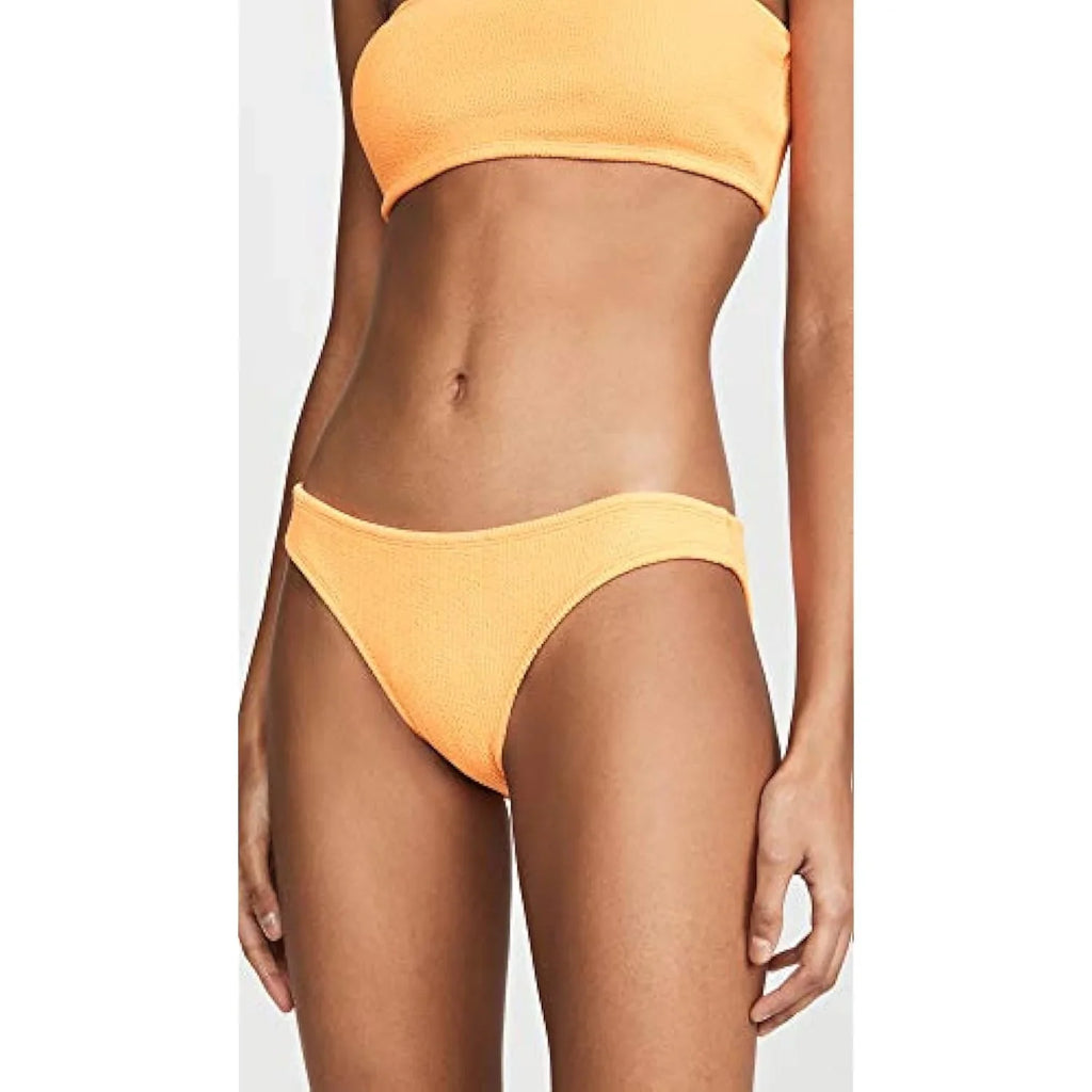PilyQ Womens Textured Low-Rise Swim Bottom Separates Orange
