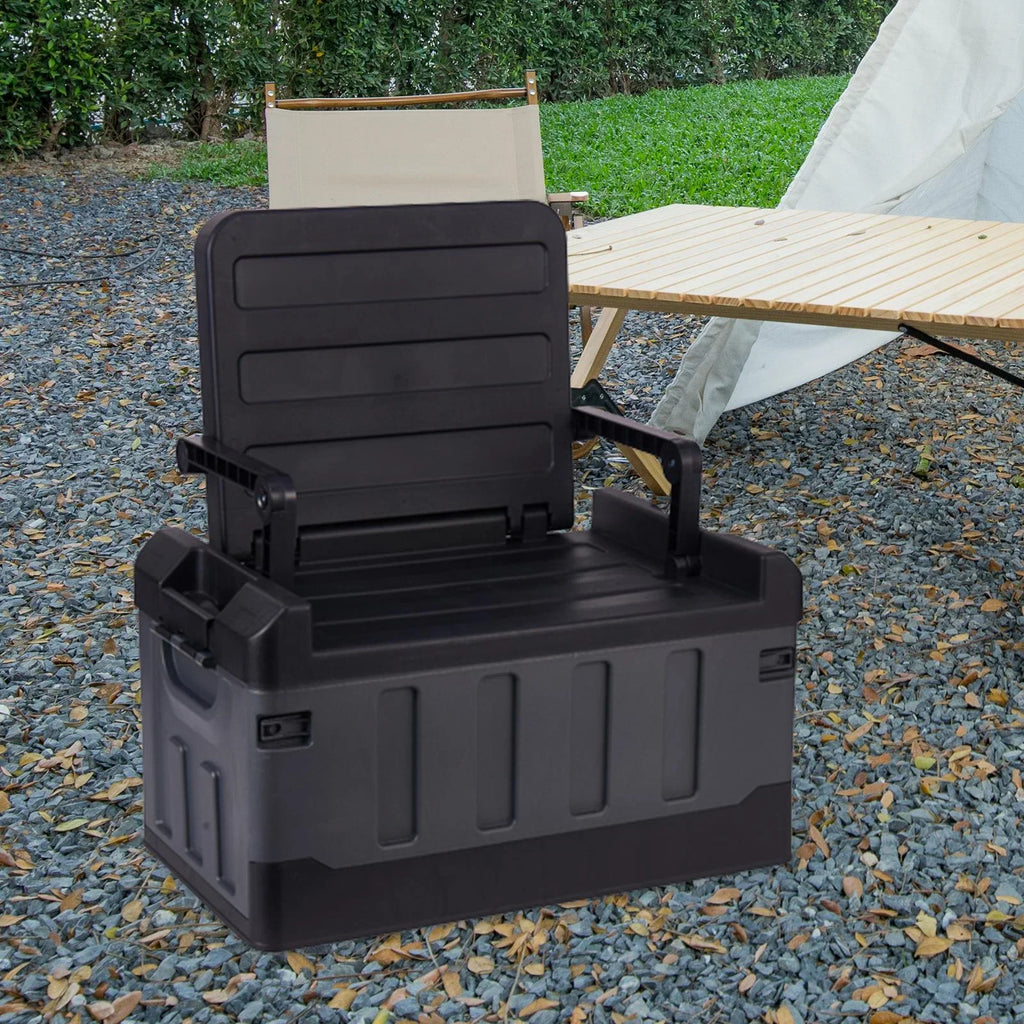 Car Trunk Organizer Crate Car Storage Bins for Sedan Home Office Backpacking Black