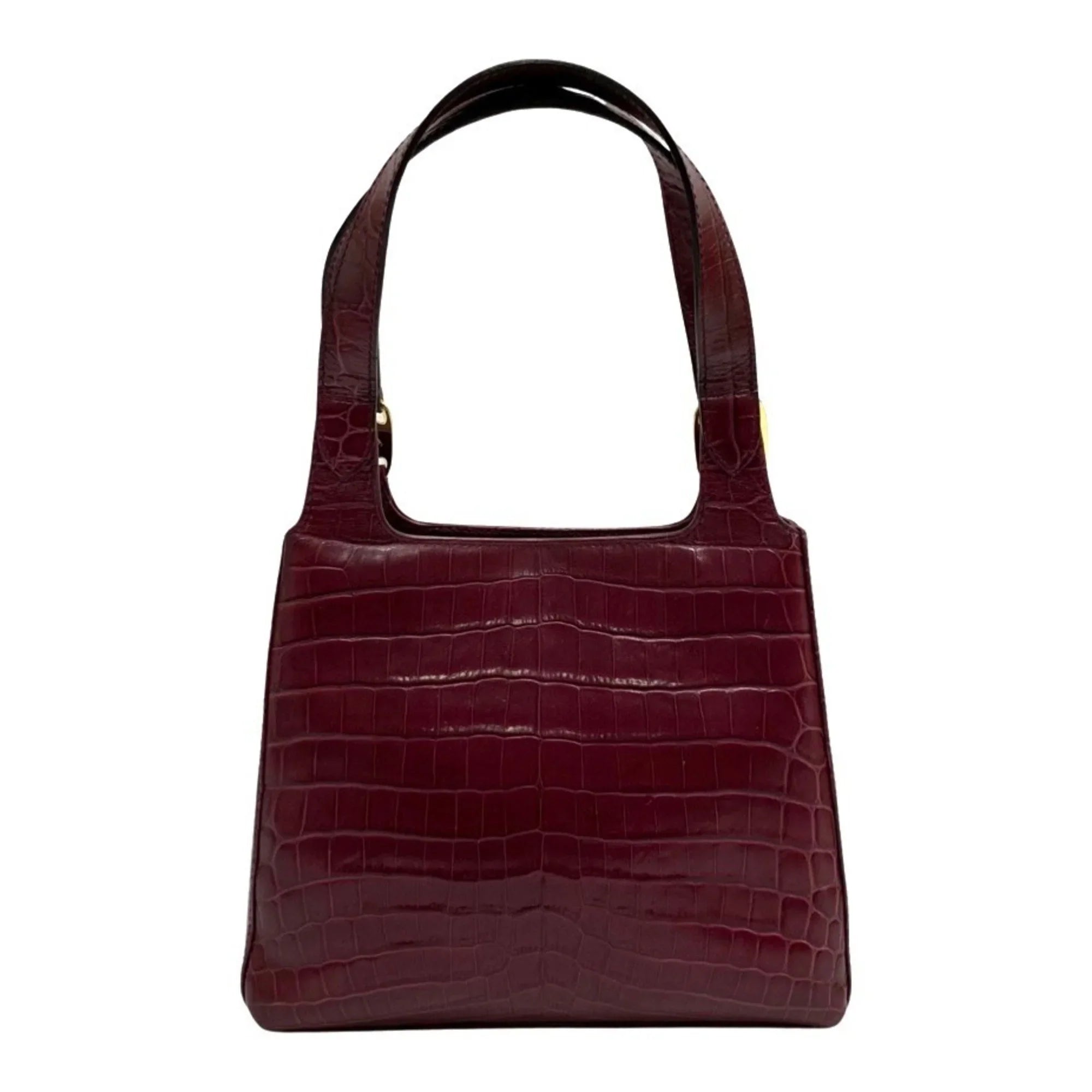 Pre-Owned Salvatore Ferragamo Logo Rose Hardware Leather 2way Handbag Shoulder Bag Wine Red (Good)