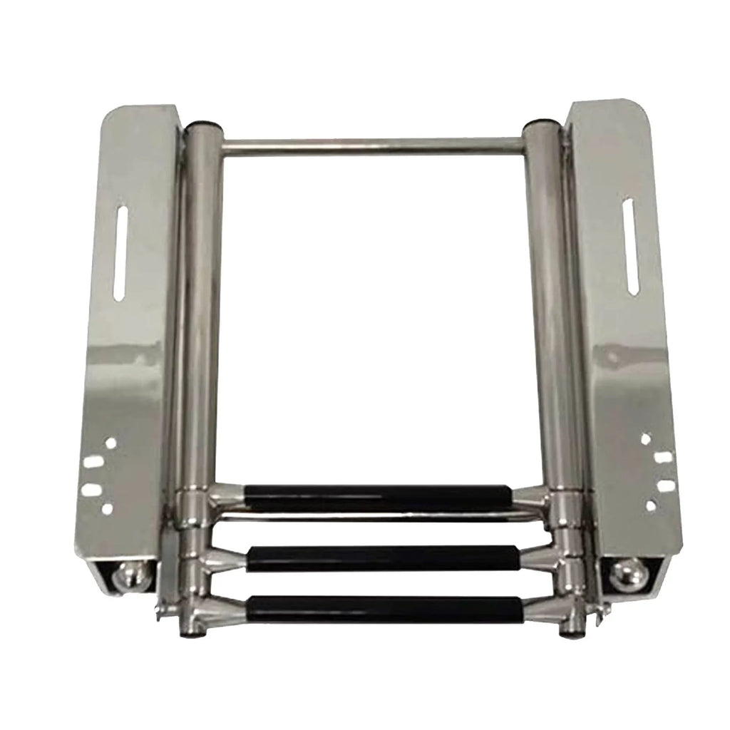 Marine City 316 Stainless Steel Under Platform telescoping Retractable Handrail 3 Steps Ladder for Boat Yacht