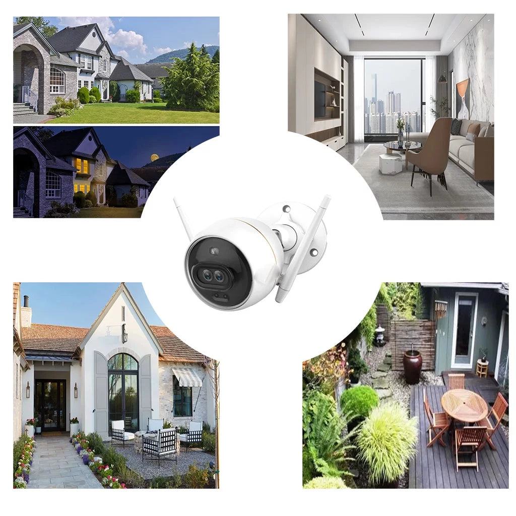 Outdoor Security Camera Dual Lens 1080P, Excellent Color Night Vision, Active Light & Siren Alarm with  Motion Detection, Weather Proof, Two-way Talk, the First Dual Lens Security Camera()