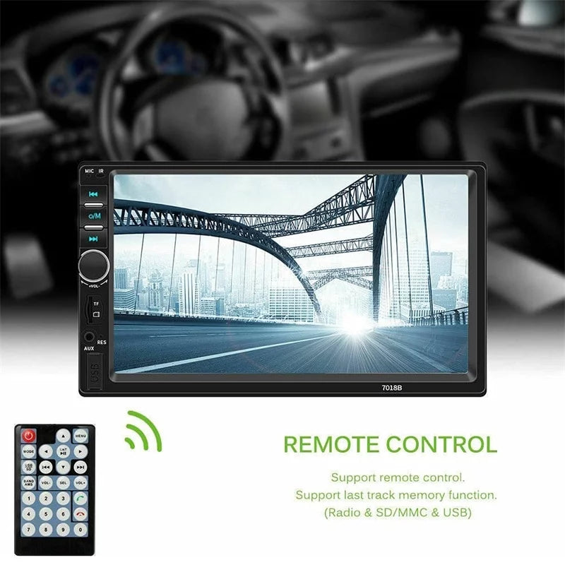 Car Radio Double Din Car Stereo 7"  Touch Screen in-Dash Head Unit with Bluetooth Support Mirror Link/////  +Rear View Camera& Remote Control