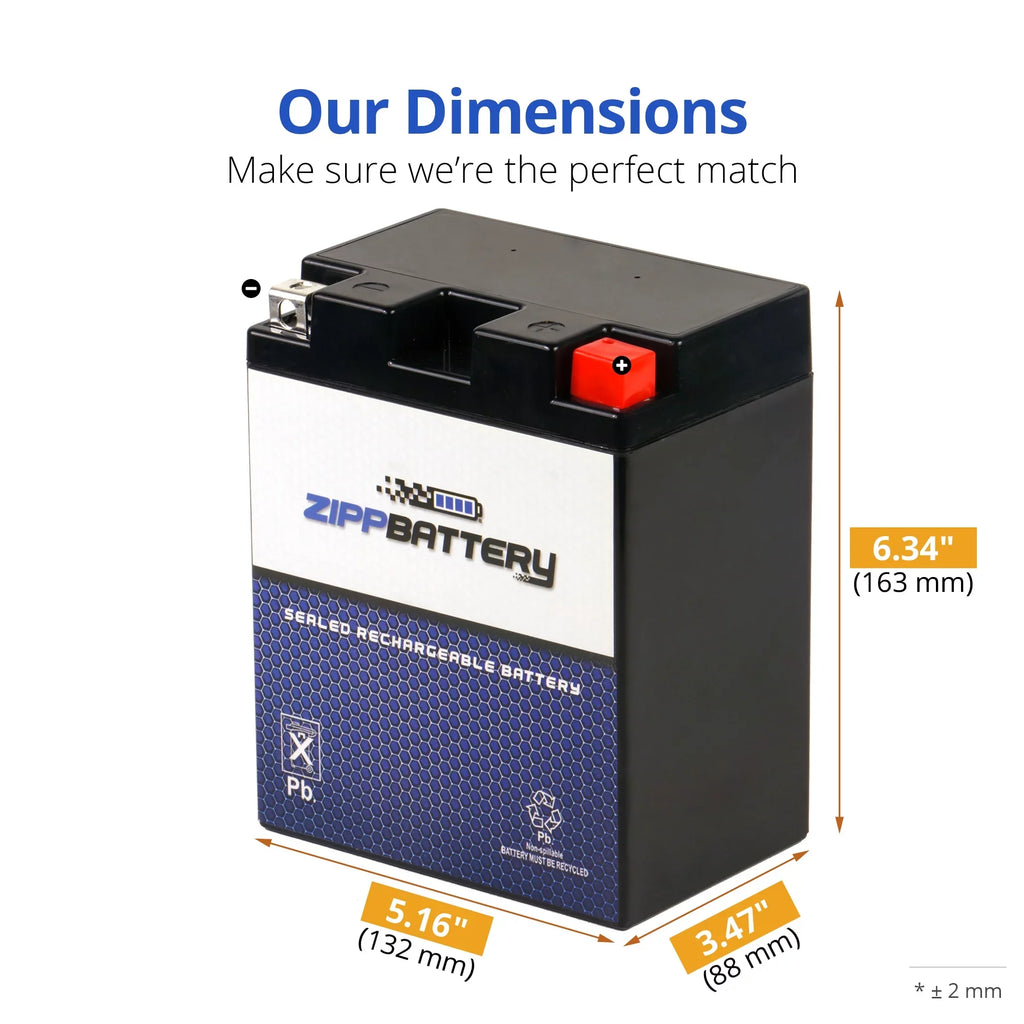 Zipp Battery - (14AHL- 12 Volt,12 Ah, 210 ) Motorcycle Battery for Suzuki 1100cc Gsx-r1100 1990