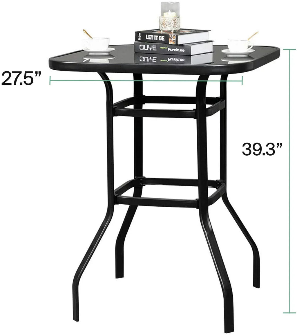 Alcaeus Beautiful Indoor Squire Shape Glass Bar Table