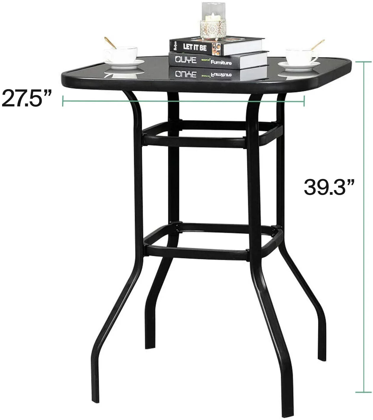 Alcaeus Beautiful Indoor Squire Shape Glass Bar Table