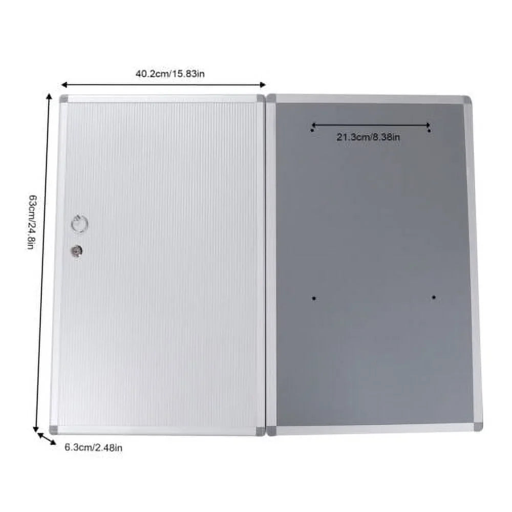 96 Keys Storage Cabinet Lock Box Safe Organizer Wall Mount Key Holder Silver