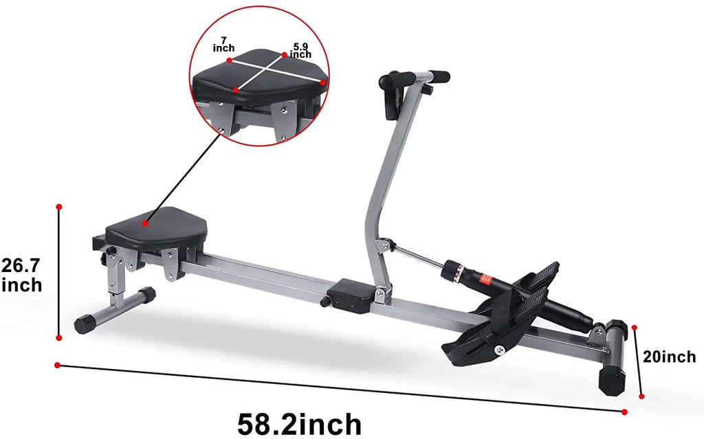 Fitness Rowing Machine Rower Ergometer, Digital Monitor and 260 lbs of Maximum Load, Black