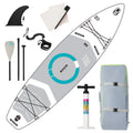 Inflatable Stand Up Paddle Board(6In Thick)with Premium  Accessories & Backpack, Wide Stance, Bottom Fin for Paddling, Paddle, Leash, Surf Control, Non-Slip Deck for Youth & Adult(White)