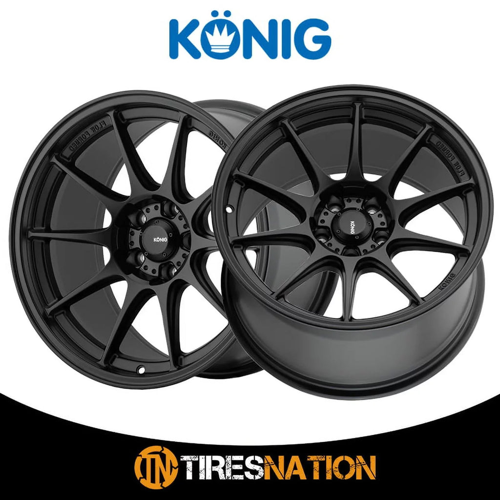 Konig 57B Dekagram 16x8 4x100 +35et Semi-Matte Black Wheel
