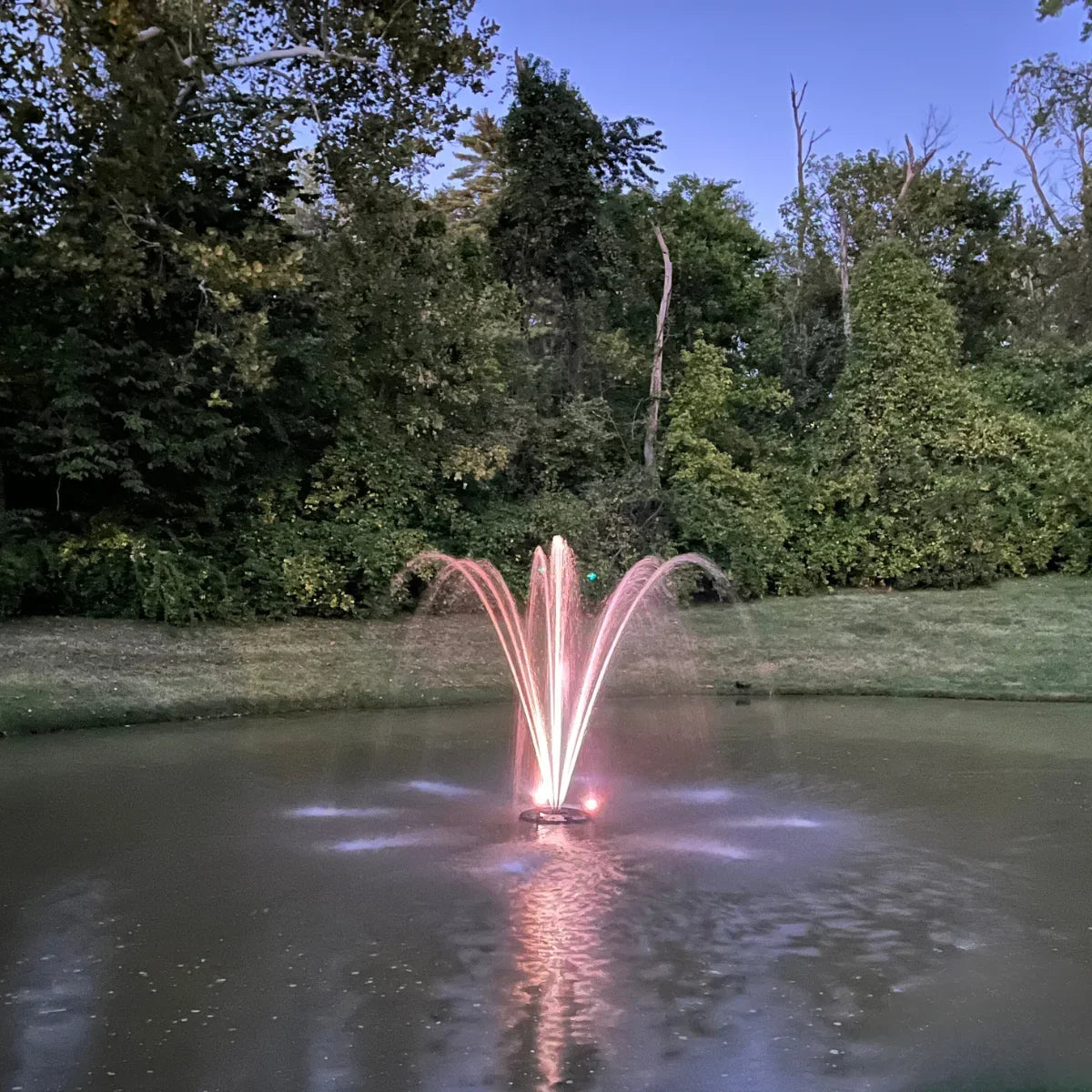 1.5  Floating Fountain | 200 foot Cord | 11 Patterns | Color-Changing Lights | Surface Aeration for Ponds | -200
