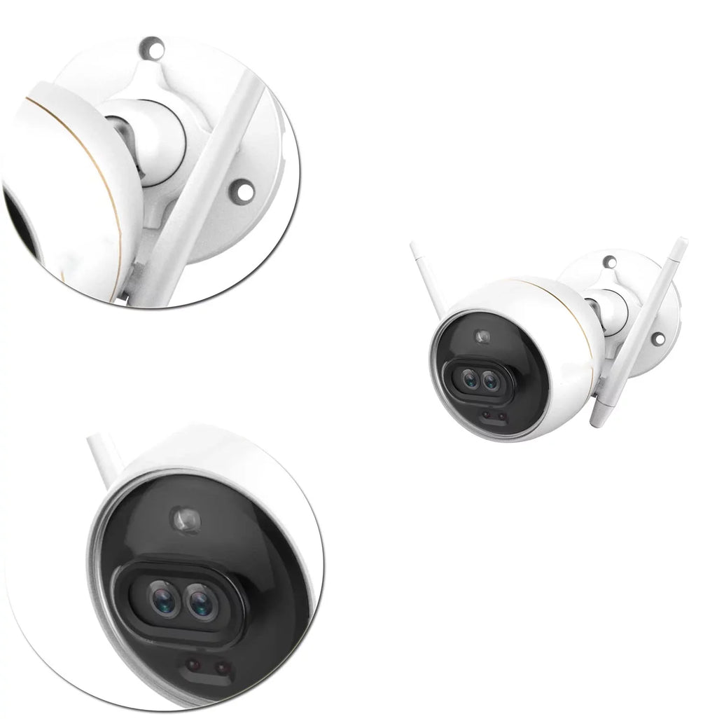 Outdoor Security Camera Dual Lens 1080P, Excellent Color Night Vision, Active Light & Siren Alarm with  Motion Detection, Weather Proof, Two-way Talk, the First Dual Lens Security Camera()