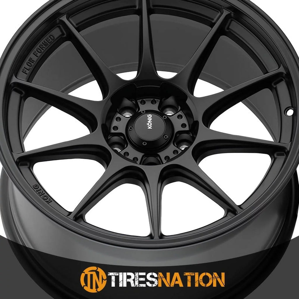 Konig 57B Dekagram 16x8 4x100 +35et Semi-Matte Black Wheel