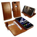 '-89 Vintage Leather Wallet Free Screen Protector Case Cover for Huawei Nexus 6P - Brown