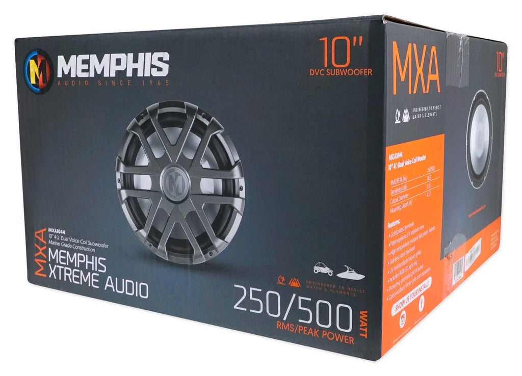 Memphis Audio  10" 500 Watt  Dual 4-Ohm Marine Subwoofer Boat Sub