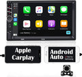Binize 7 inch Car Stereo Radio Compatible with Carplay Android Auto Double Din Touchscreen Bluetooth Head Unit/ Player//,Support Reversing Image Input/Steering Wheel Control//Remote