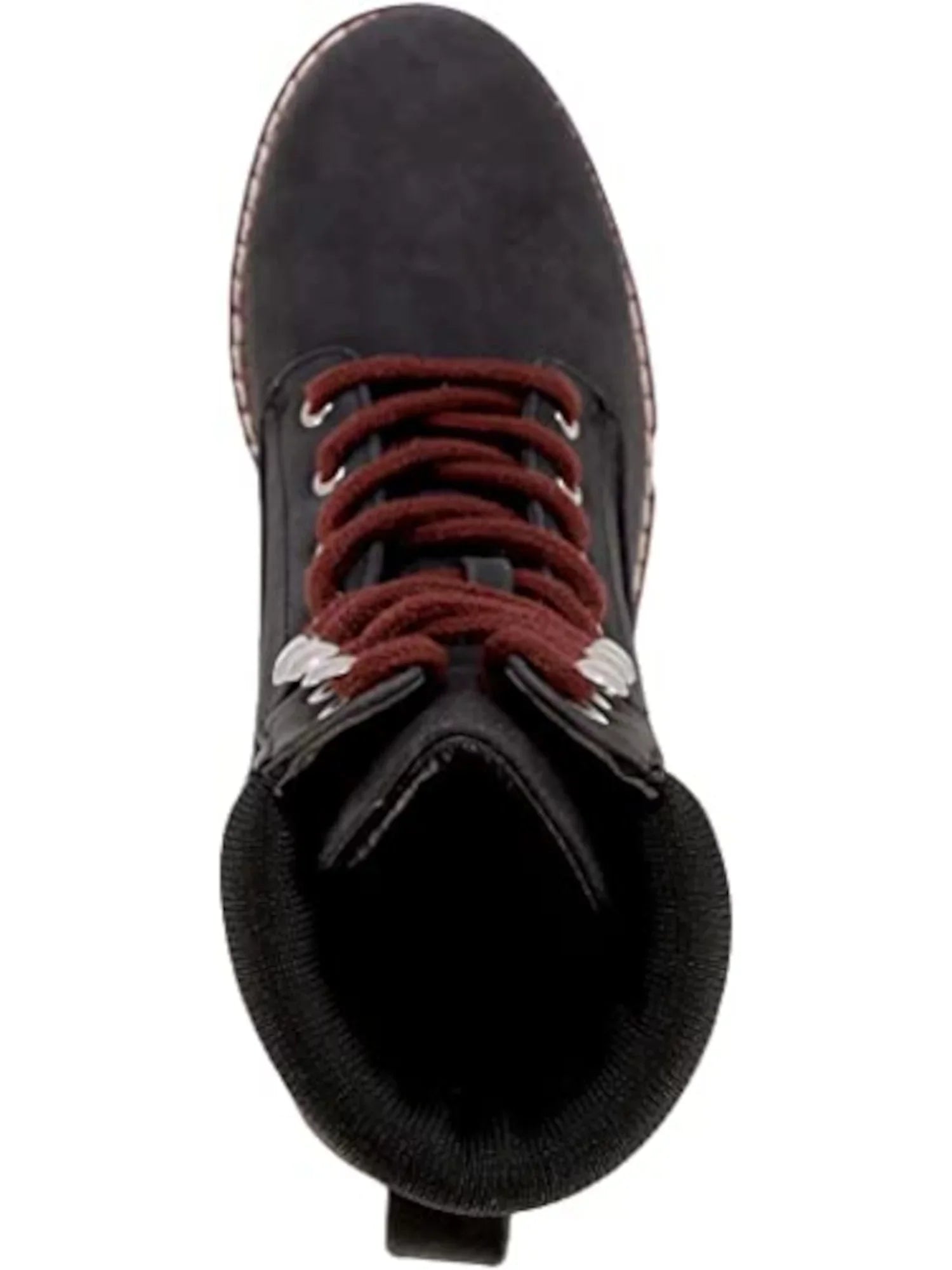 Womens Black Mixed Media Logo Strap Romilly Round Toe Lace-Up Hiking Boots 8