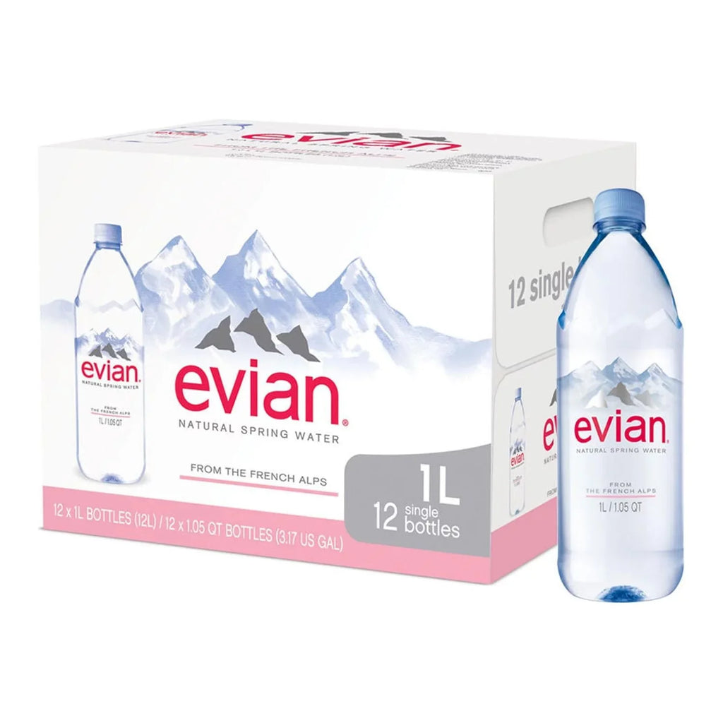 Evian Natural Spring Water 1 , 12 pk.
