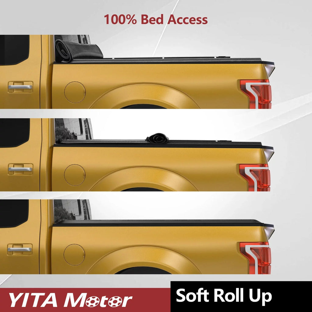 Ledkingdomus 6.2 ft Bed Soft Roll Up Truck Bed Tonneau Cover for 2015-2022 Chevy Colorado/ Canyon