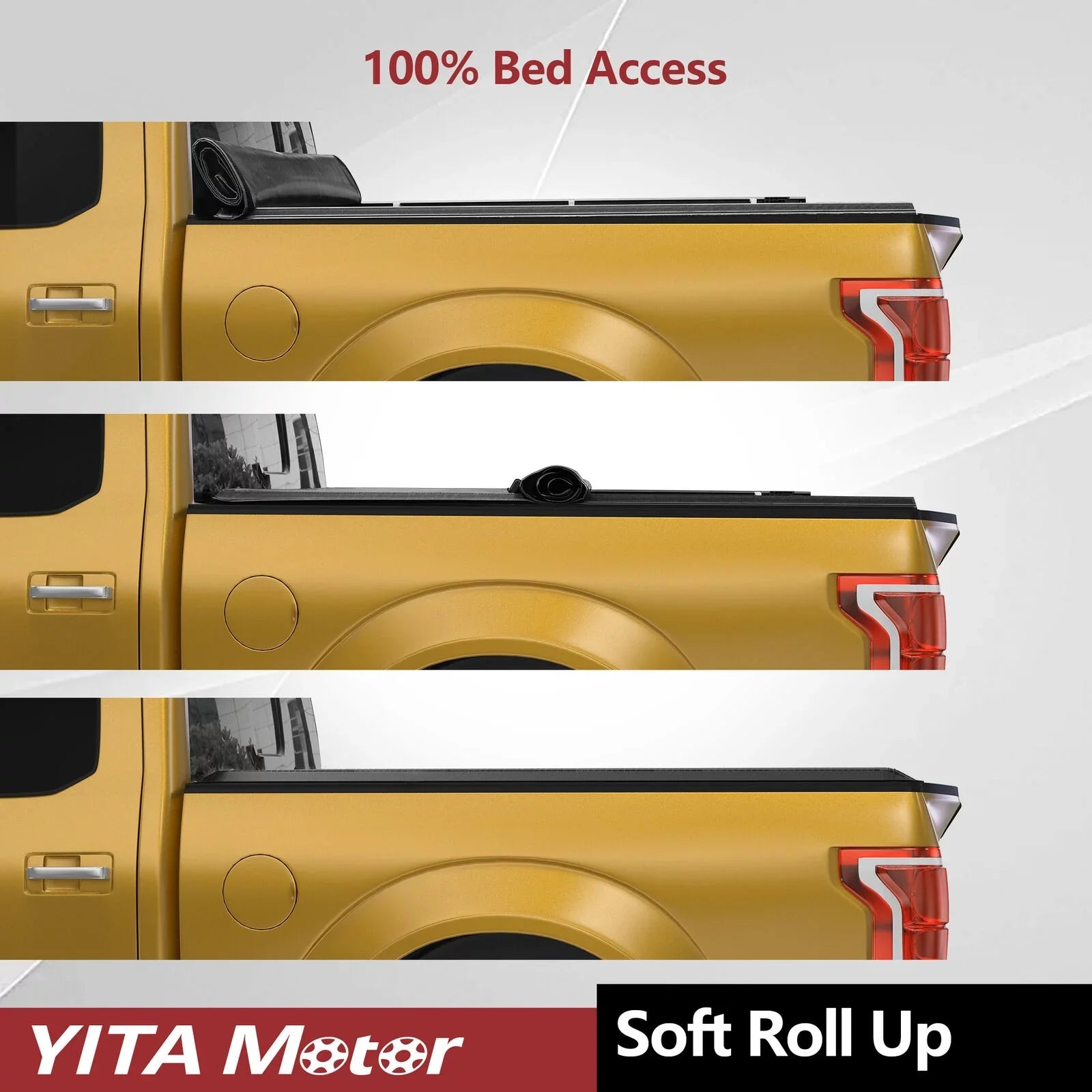 Ledkingdomus 6.2 ft Bed Soft Roll Up Truck Bed Tonneau Cover for 2015-2022 Chevy Colorado/ Canyon