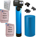 AFWFilters 2 cubic Foot 64k Whole Home Iron Pro Water Softener with Fine Mesh Resin, 1" Plastic  Connection, and Blue Tanks