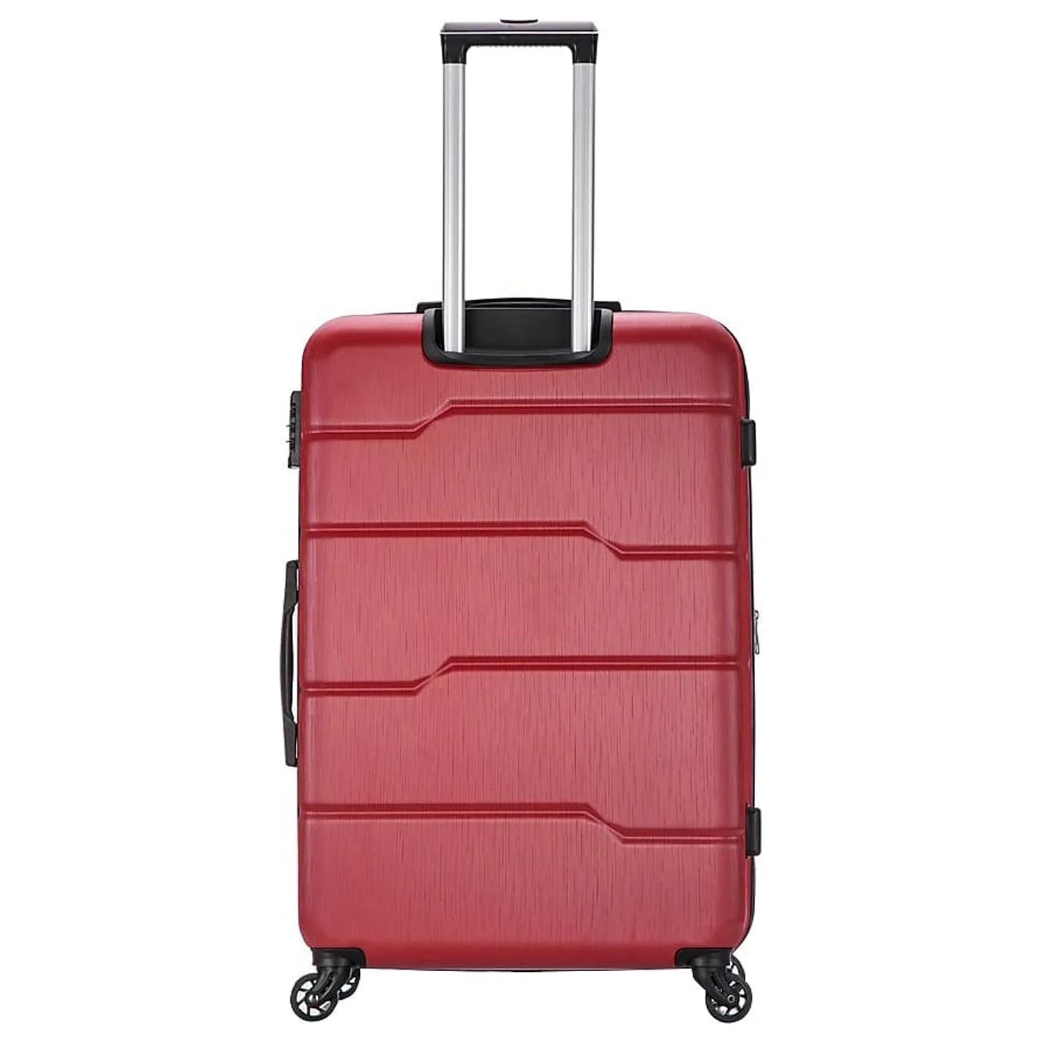 Plastic 4-Wheel Spinner Luggage Red (-)