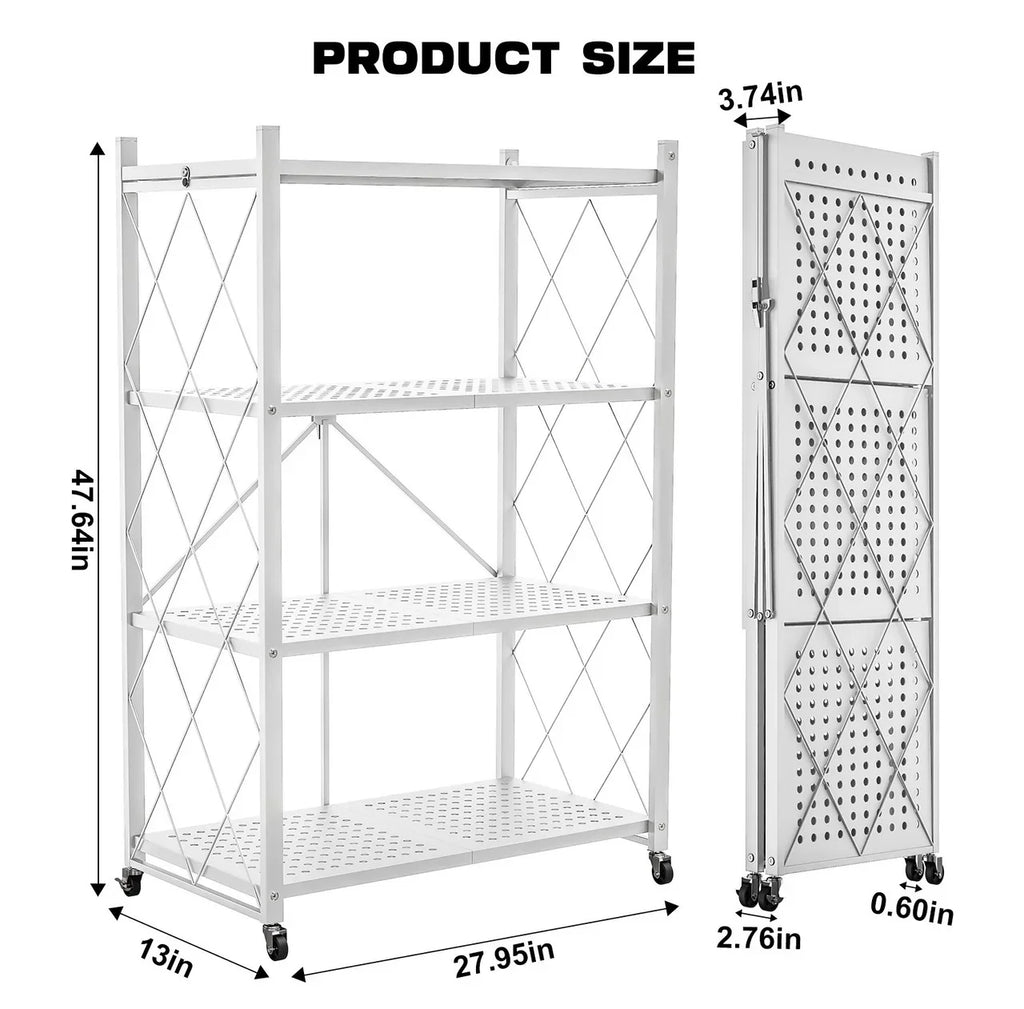 QRInnovations 3/4 Tier Heavy Duty Metal Rack Storage Modern Style Shelving White