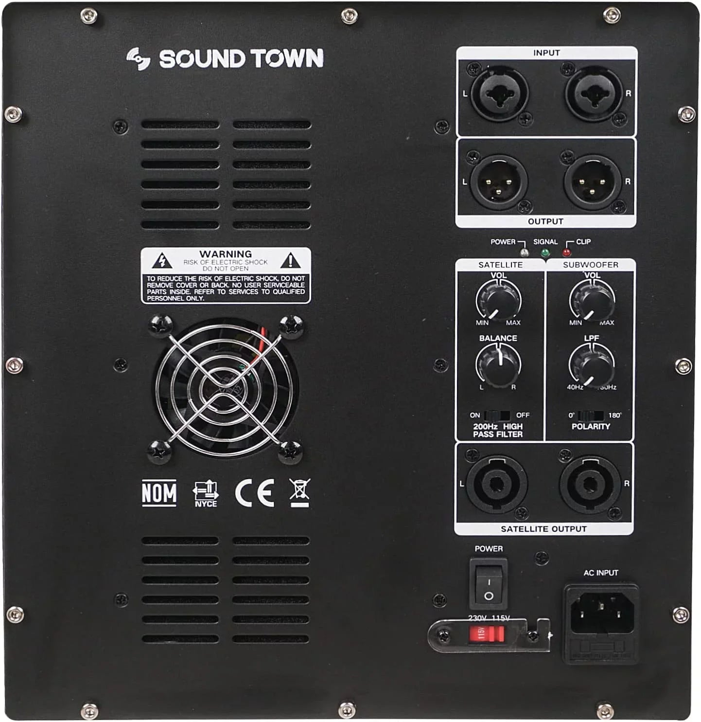 Sound Town 1400 Watts 12” Powered   Subwoofer with 2 Speaker Outputs, Folded Horn Design, White for Live Sound, Stage, Church, Lounge, Bar (-12DSWPW)
