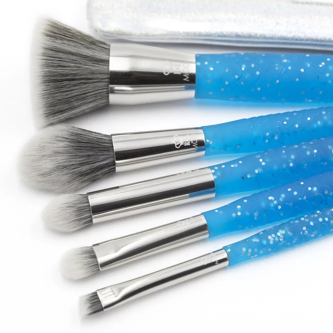 Moda Brush Mythical Blue Fire 6pc Makeup Brush Set, Includes Accentuate, Small Shader, and Crease Makeup Brushes