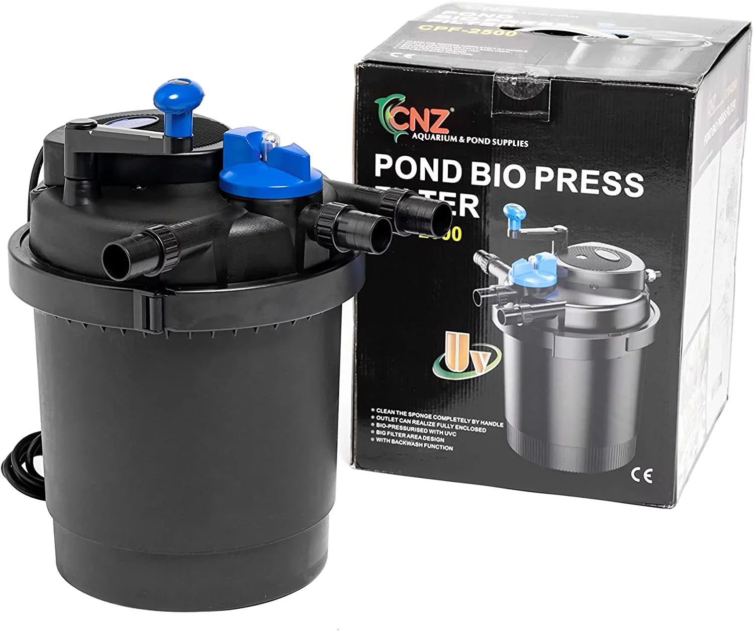 '-2500 Bio Pressure Pond Filter with 13w Clarifier, Up to 1600 gallons