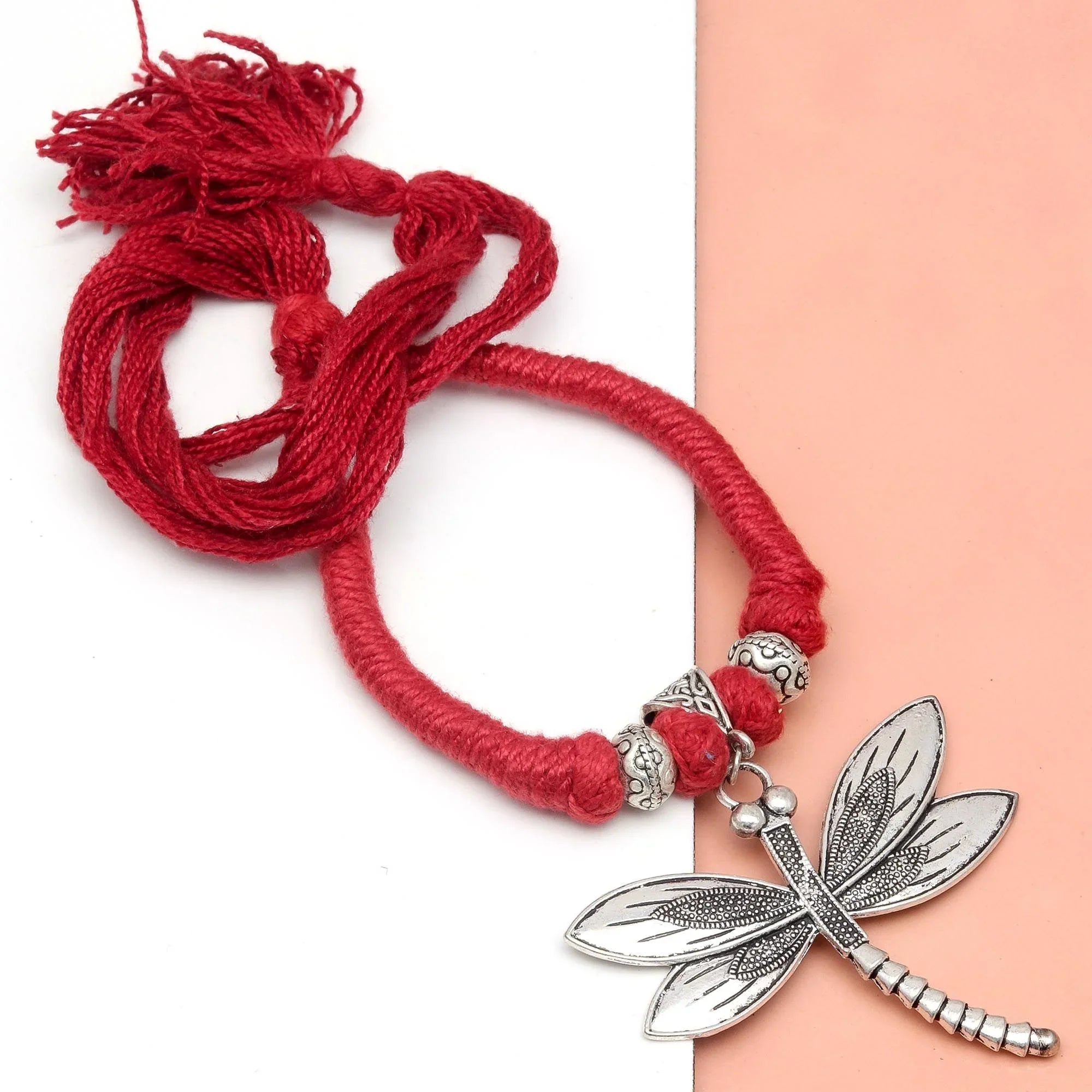 Mother's Day 925 Silver Buterfly Macrame Thred 925 Silver Jewelry Necklace 20 in