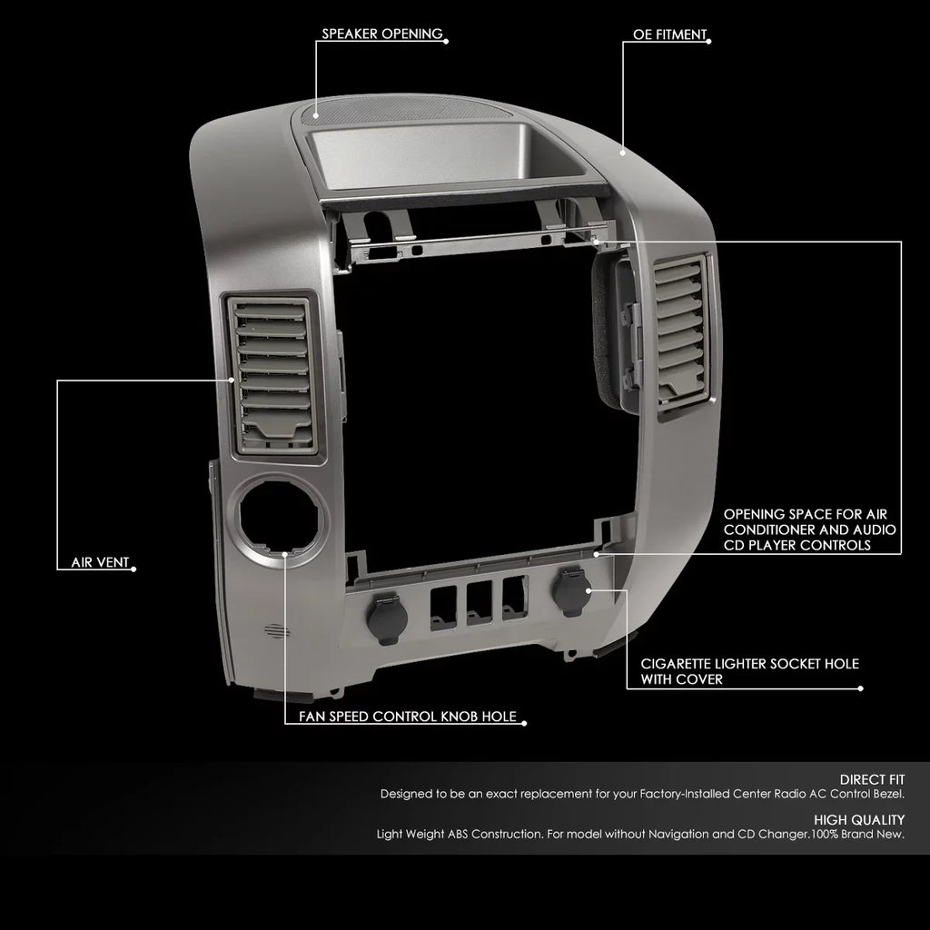 Motoring --0162 For 2004 to 2006 Nissan Titan Armada   Factory Style Instrument Panel Lid Console Dash Bezel with Center Speaker 05