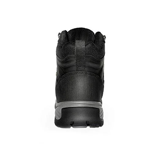 8 Men's Leather Waterproof Hiking Boots Mid Ankle Trekking Mountaineering Outdoor Boots Black Size 10   Hiker
