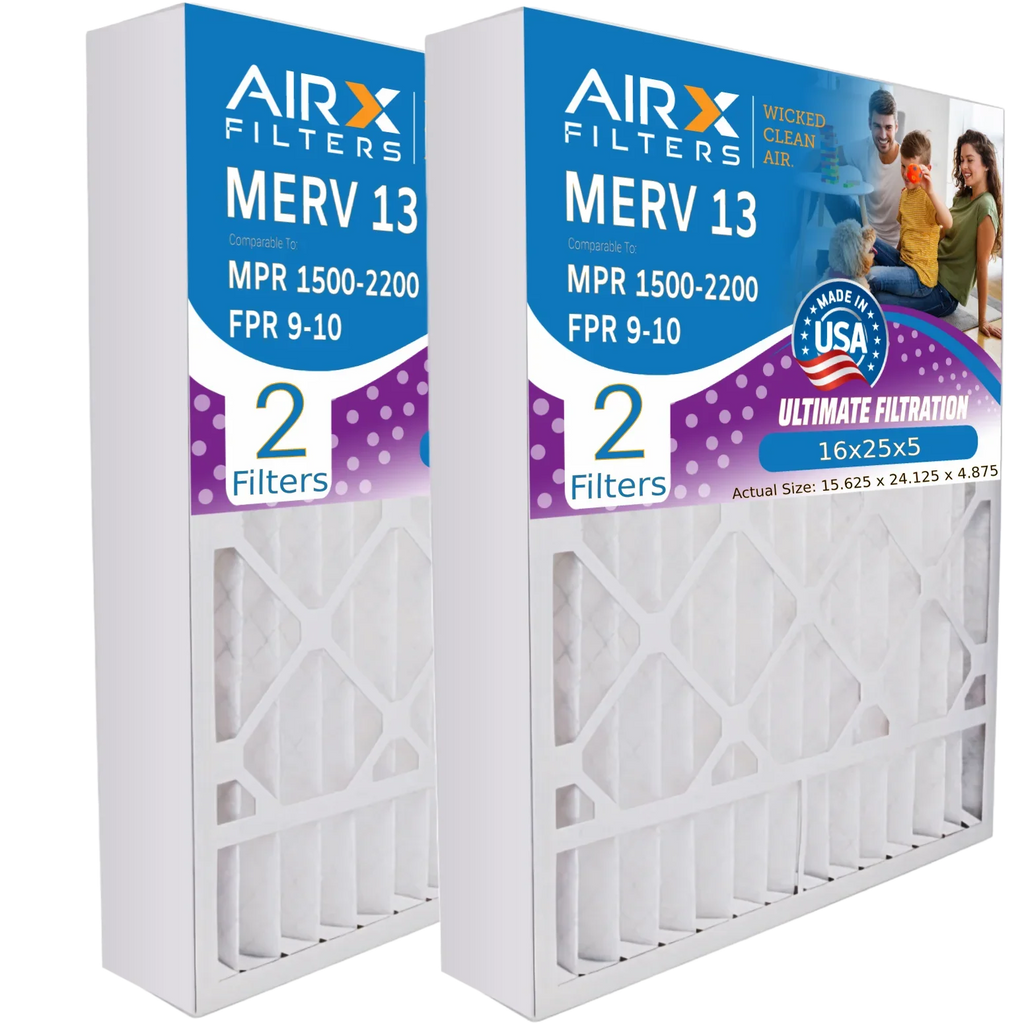 16x25x5 Air Filter  13 Comparable to  1500 - 2200 &  9 Compatible with Skuttle #000-0448-001 -25-16 Premium  Made 16x25x5 Furnace Filter 2 Pack by     .