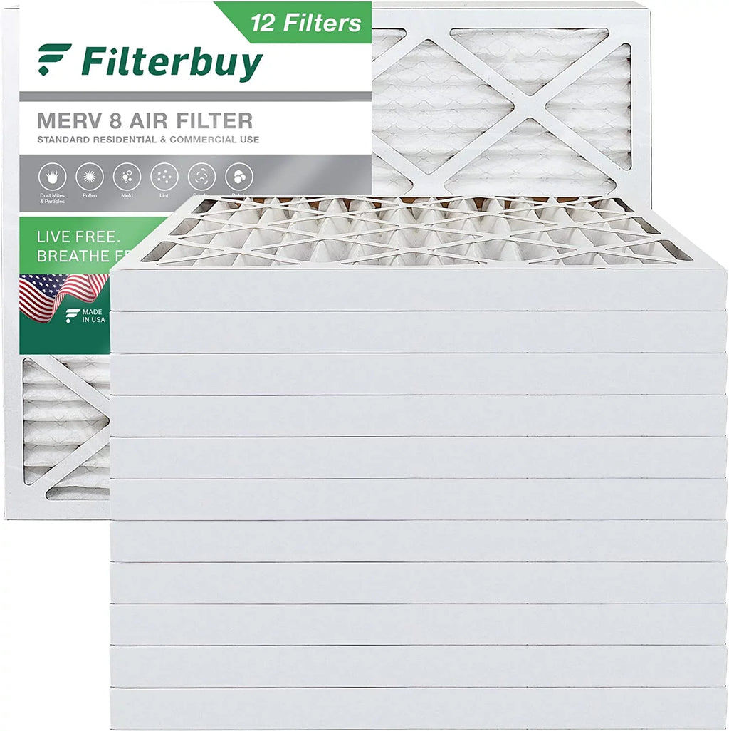 Filterbuy 15x20x2  8 Pleated   Furnace Air Filters (12-Pack)