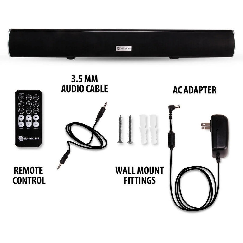 GOgroove Bluetooth 2.1 Sound Bar Home Theater Speaker with Internal Subwoofer & Wall Mounting Kit - Works With  , Samsung ,  , Sony and More  , 4K , & Smart TVs