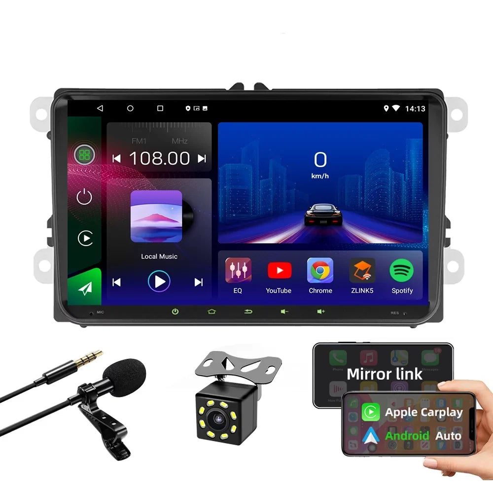 9 inch Android Car  Navigation for  Volkswagen Golf Polo Tiguan Passat Jetta with Apple Carplay Android Auto  WiFi    with Backup Camera