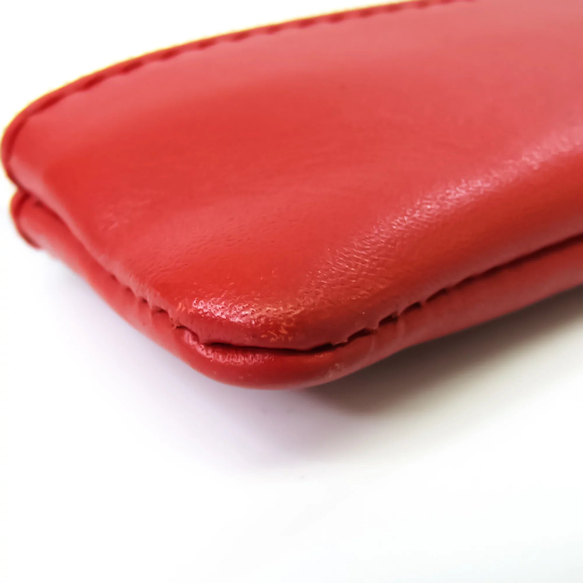 Pre-Owned Balenciaga 373840 Women's Leather,Canvas Clutch Bag,Pouch Beige,Red Color (Good)