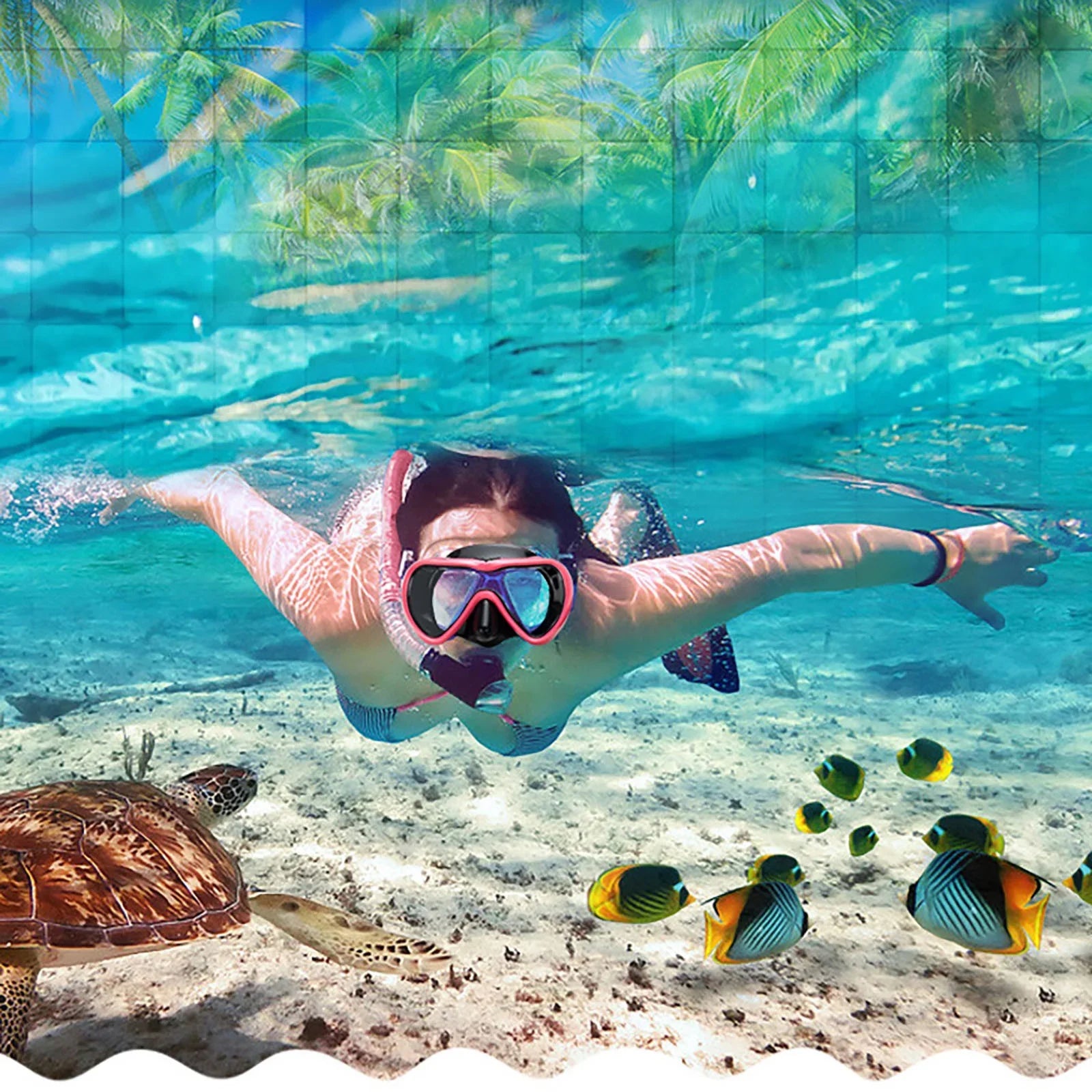 toughened Glass Single Lens Diving Goggles Adult Snorkeling Face Deep Diving Lung Silicone Divingmask Large Frame Swimming Goggles