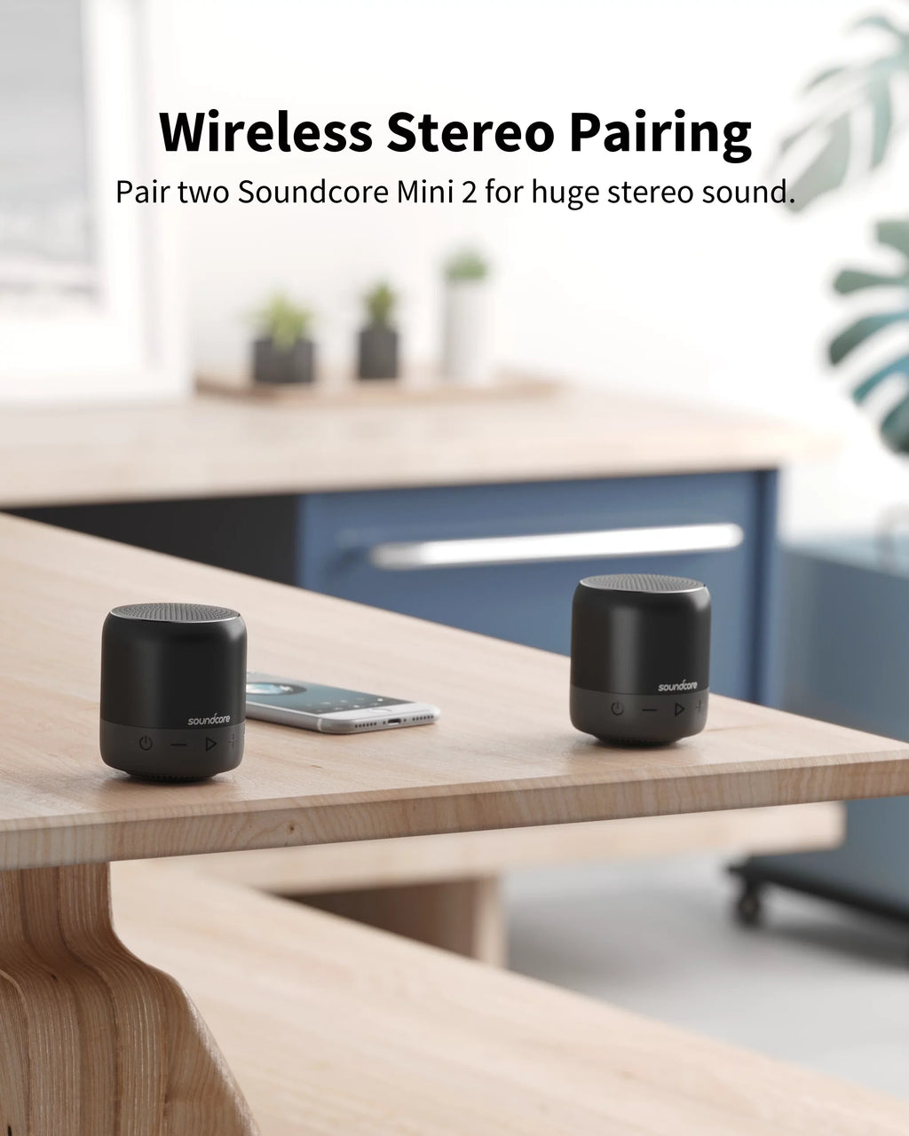 Soundcore by Anker- Mini 2 Portable Speaker |  Waterproof | 15-Hour Playtime | Black |