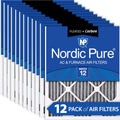 Nordic Pure 16x16x1 Pleated Air Filters  12 Pleated Plus Carbon 12 Pack