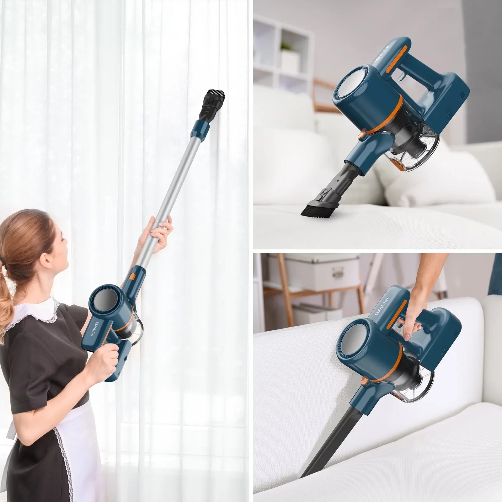 Wnkim Cordless Vacuum Cleaner, 6-in-1 Stick Vacuum with 2200 mAh Battery, Powerful Lightweight Vacuum Cleaner up to 35 Mins Runtime, for Home Hard Floor Carpet Pet Hair,