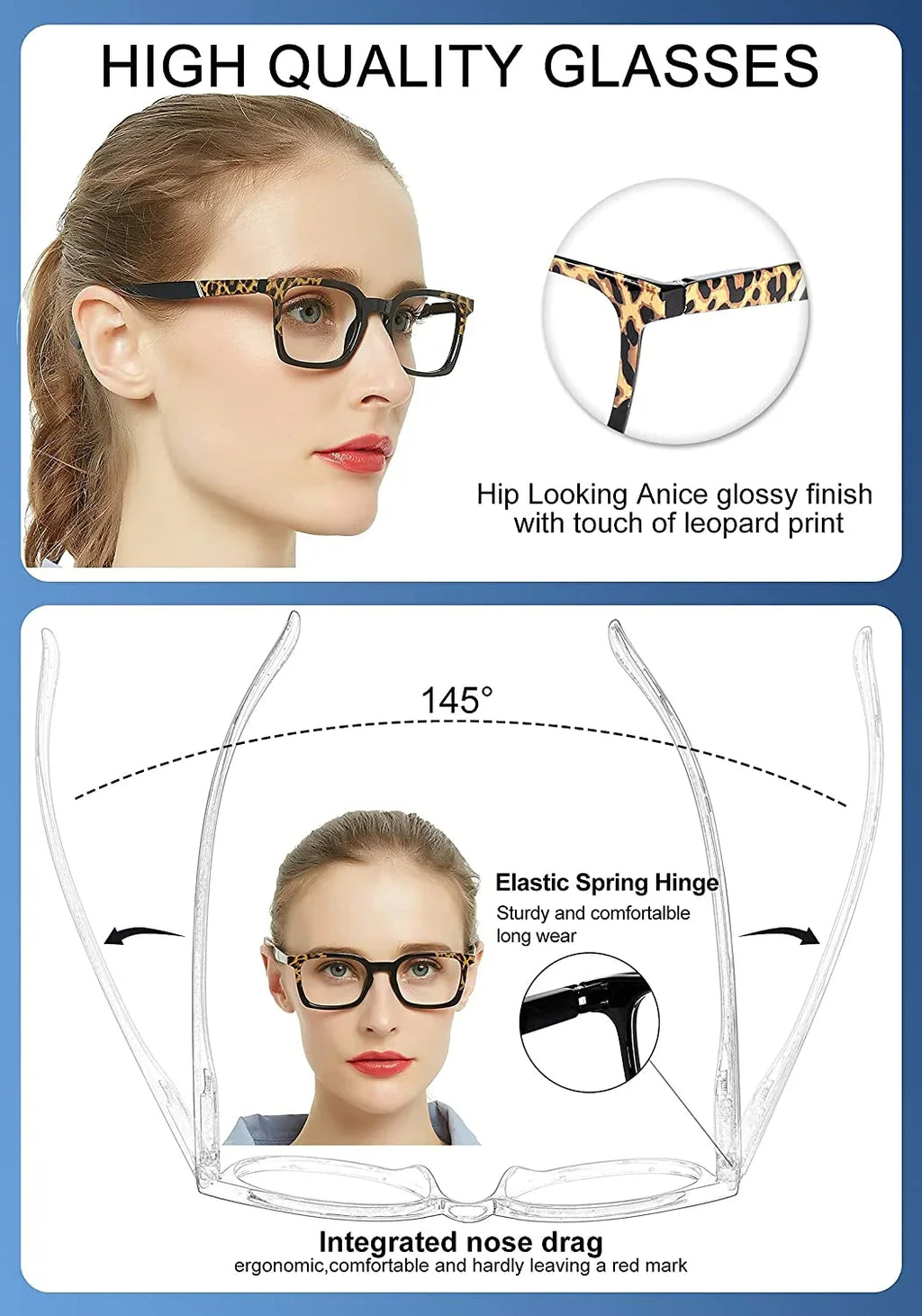 Stylish Reading Glasses for Women Designer Readers Clear Lens