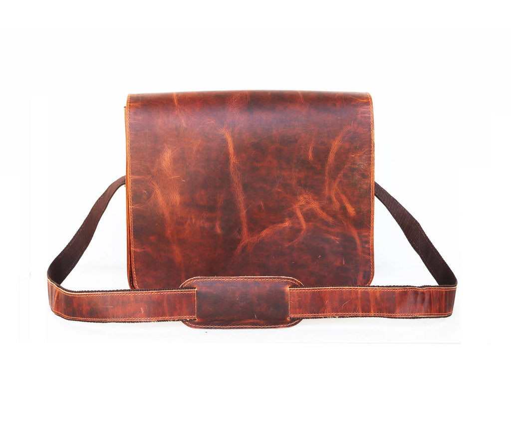 Handmade Leather satchel bag for iPad office briefcase gift for men MacBook bag distressed shoulder bag