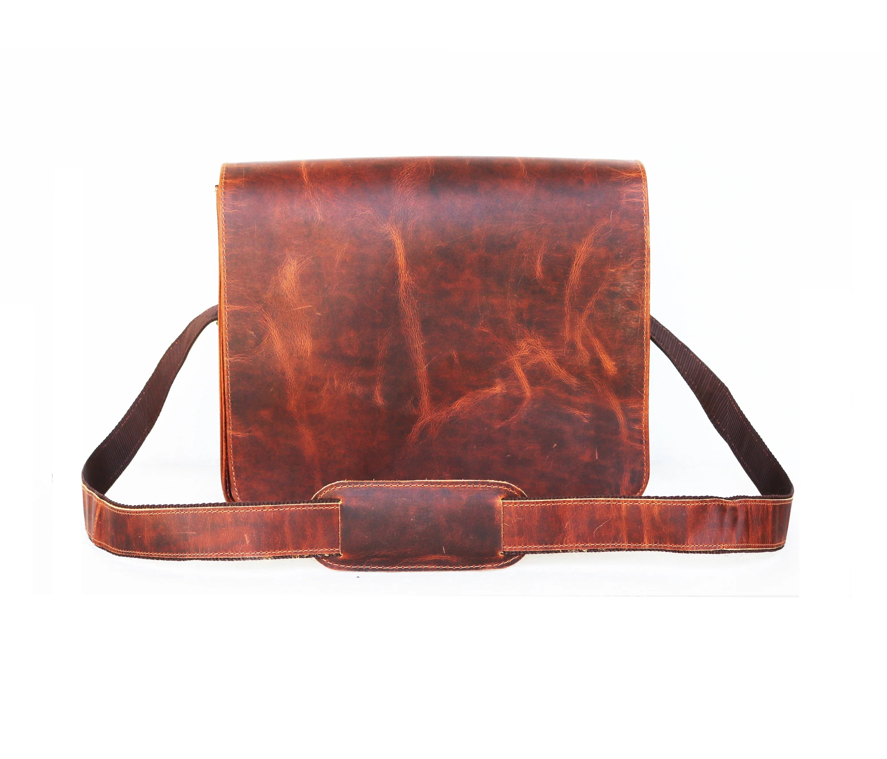 Handmade Leather satchel bag for iPad office briefcase gift for men MacBook bag distressed shoulder bag