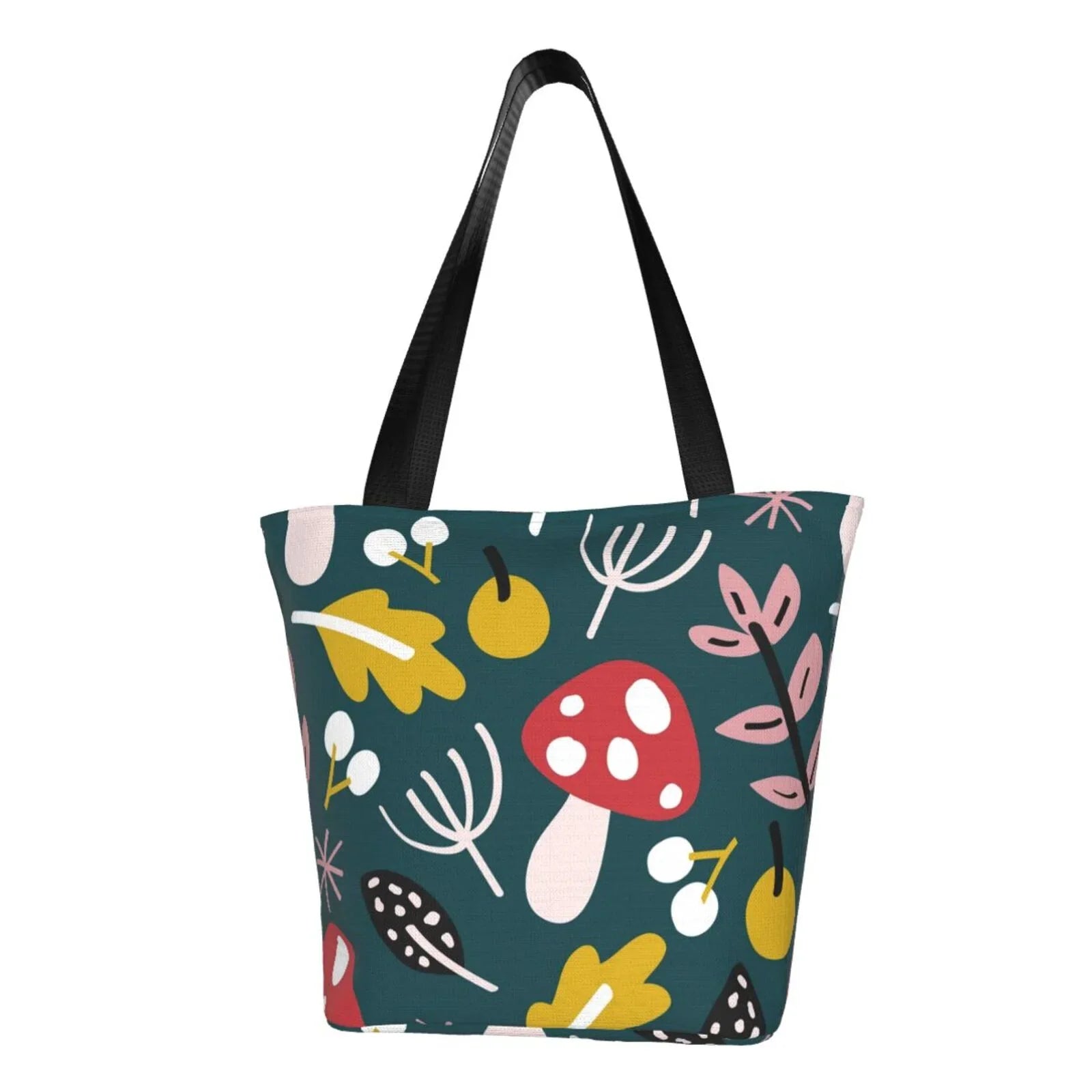 Lukts Cartoon Leaf Mushroom Red Tote Bag,Shoulder Bag Women' Hobos Handbags Large Capacity Shopping Bag