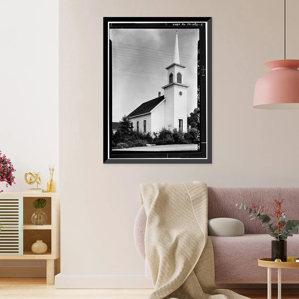 Historic Framed Print, Congregational Church, Soquel, Santa Cruz County,  - 2, 17-7/8" x 21-7/8"